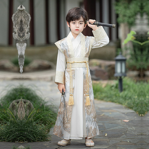 2024 Spring and Autumn New Boys' Hanfu Chinese Style Senior Children's Year of the Dragon Costumes Knight Chinese Performance Costumes Wholesale