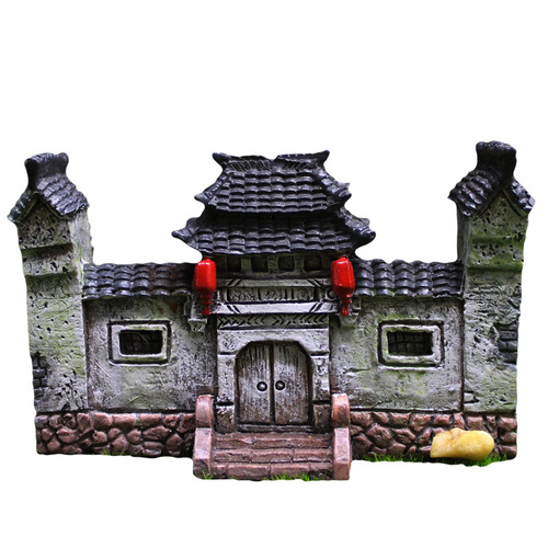 Micro-landscape outdoor plant bonsai Jiangnan ancient door ornaments garden decoration landscaping succulent resin crafts garden