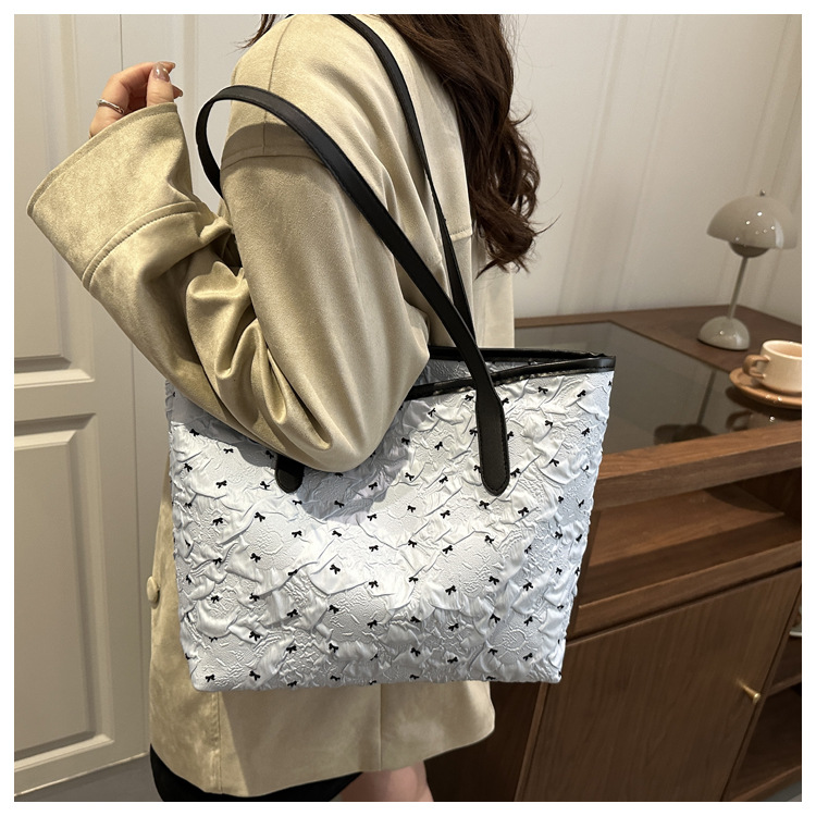 Borsa a spalla da donna stile coreano con fiocco per l'inverno_voghion.com