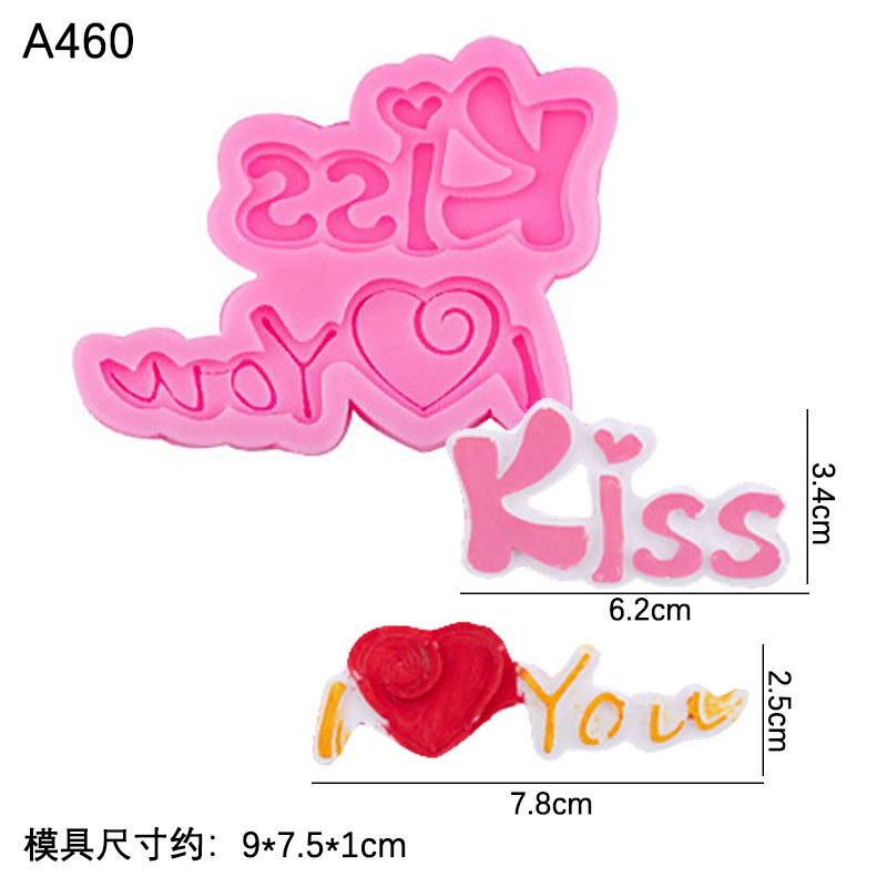 Día de San Valentín amor carta amor te amo carta silicona molde fondant chocolate pastel decoración molde