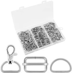 Amazon hook and loop D-ring square buckle pull core quality guaranteed metal luggage and bag accessories set