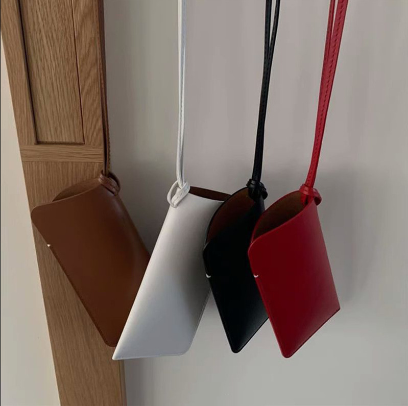 Korean-Style Simple Neck-Hanging Glasses Case for Women, Unique Design Pu Leather Crossbody Bag, Fashionable Versatile Portable Storage Bag