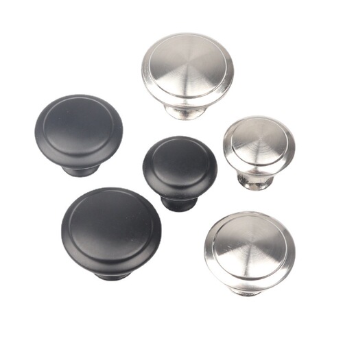 304 stainless steel single hole handle metal round single hole black small handle modern simple drawer cabinet door handle