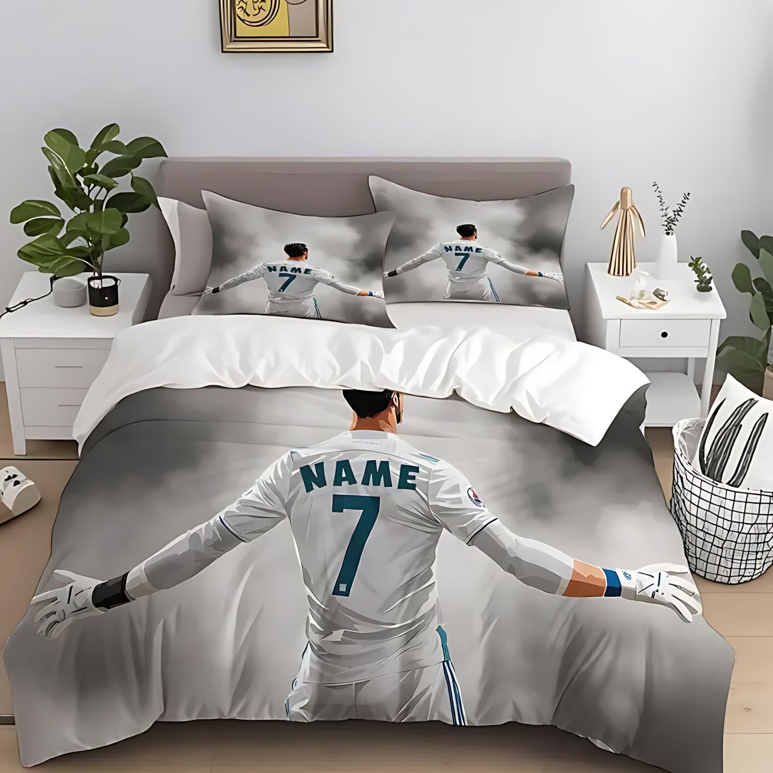 TEMU / JIT Sports League Patterns Football HD Digital Print Soft Comfortable Cover Kit de ropa de cama