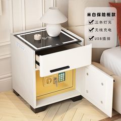 ワイヤレス充電スマートベッドサイドキャビネット寝室小型シンプル現代家庭用収納キャビネット軽量高級ロック付き金庫