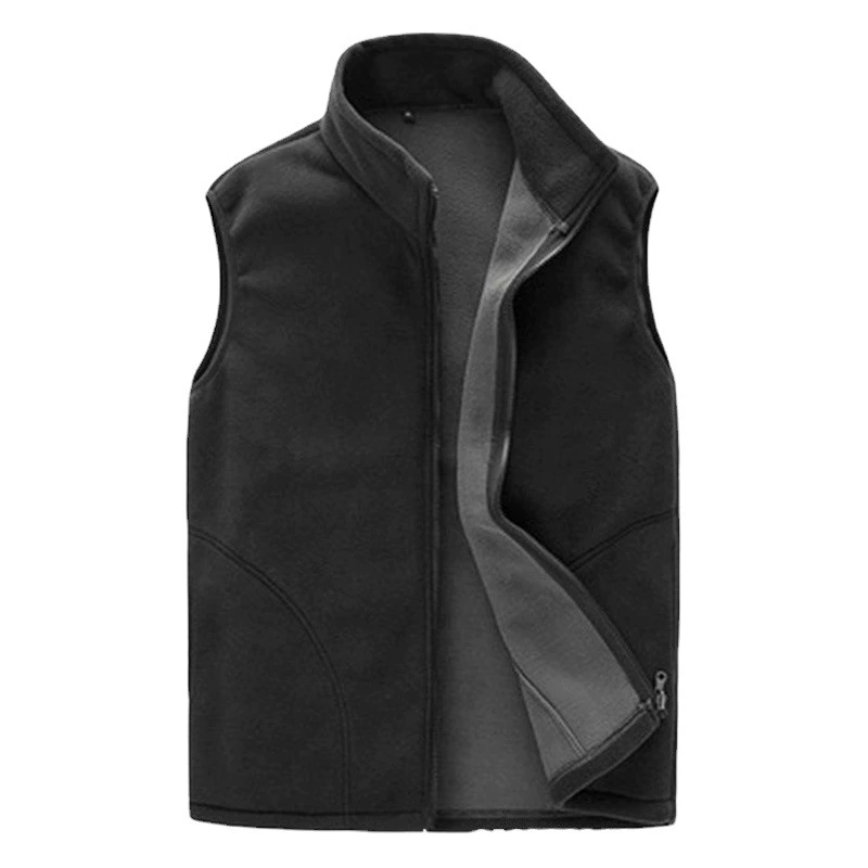 Осенне-зимняя пара Полярный бархатный жилет на флисовой подкладке, утолщенный Теплый мужской и женский жилет, кардиган, спортивный на открытом воздухе, однотонный флисовый