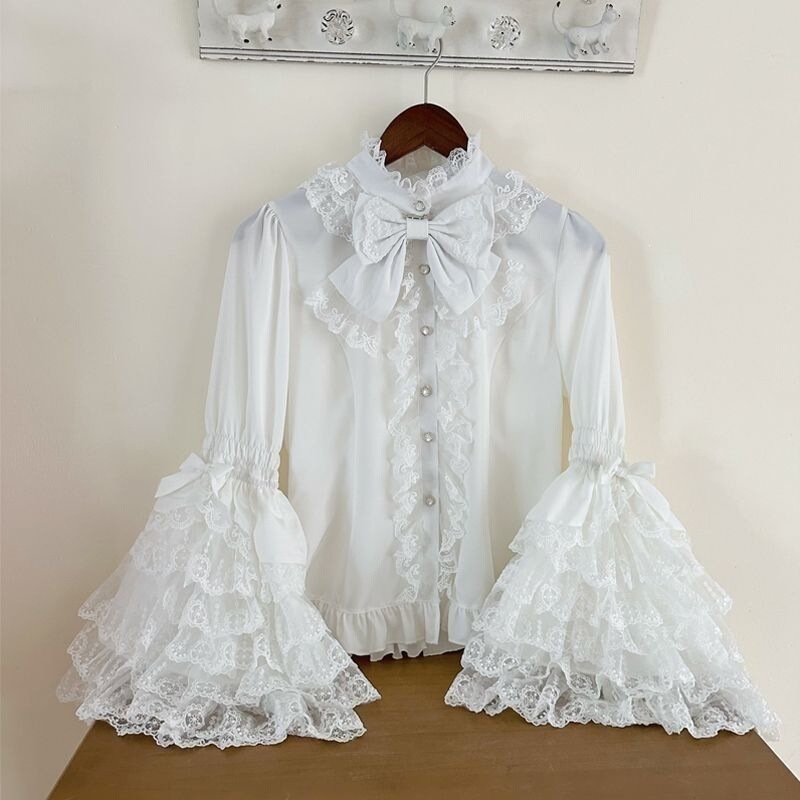 Lolita Dress Sweet and Cute Lace Doll Lolita Princess Sleeve Shirt Long Sleeve Jsk Inner Shirt Top Lolita Dress Sweet and Cute Lace Doll Lolita Princess Sleeve Shirt Long Sleeve Jsk Inner Shirt Top