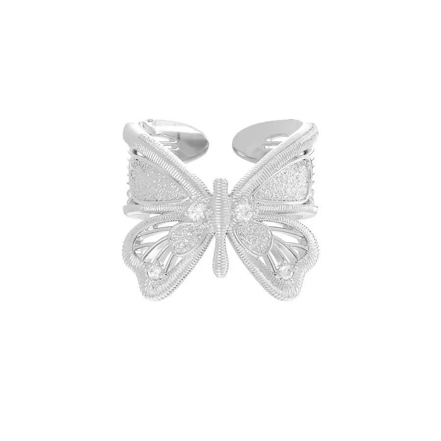 J001 butterfly ring silver