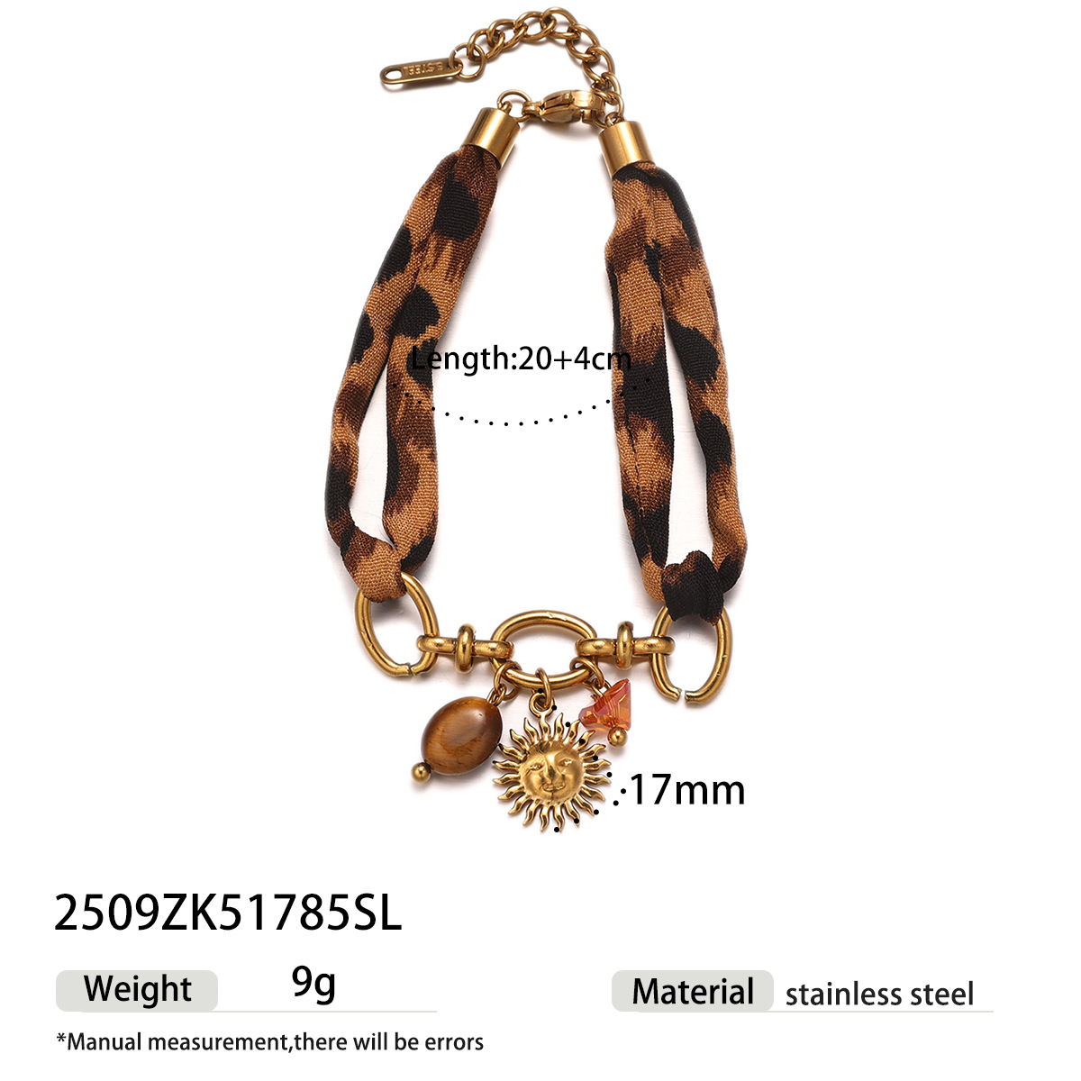 Taina Europa y América acrílico empalme collar de acero inoxidable lujo ligero y amplio estampado leopardo mujer superposición transfronteriza accesorios explosivos