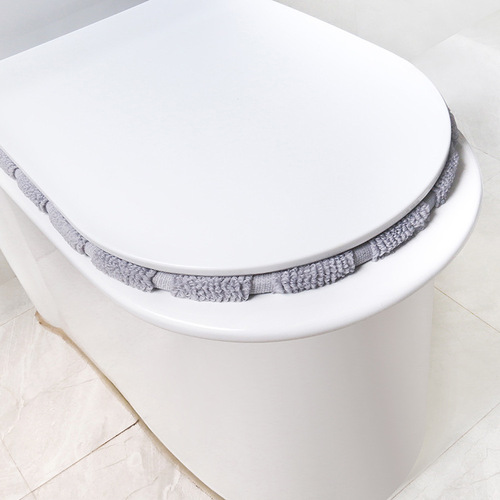 Universal knitted toilet seat Nordic color pumpkin pattern toilet cover washable home thickened toilet seat
