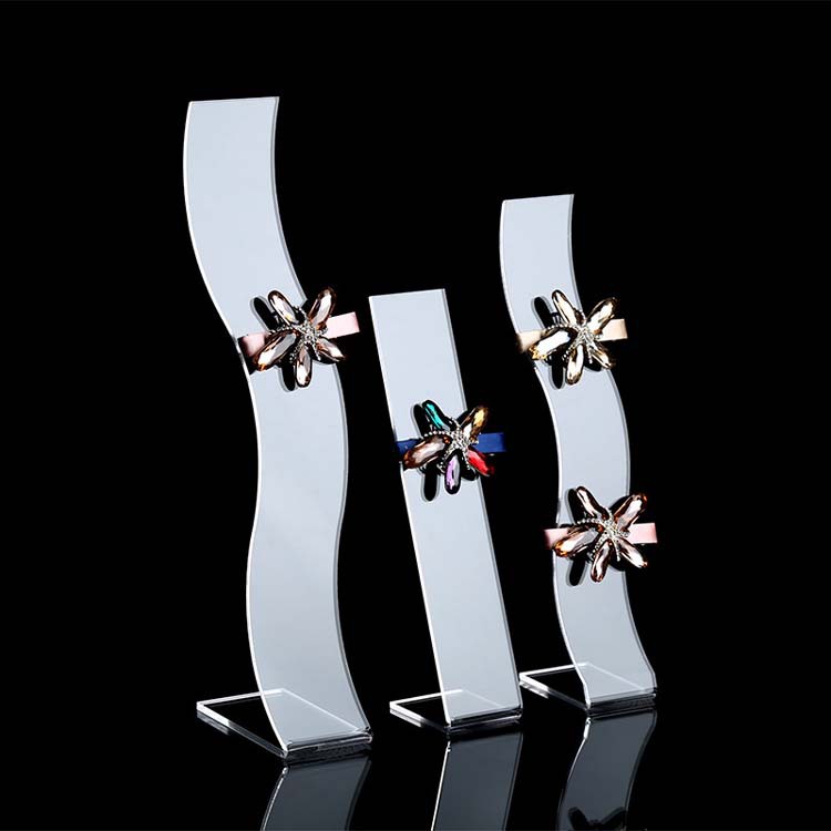 特价透明亚克力鸭舌夹架义乌发饰品展架批发 亚克力切割饰品架