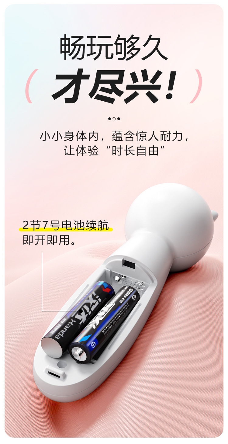 Mystery Meow Meow Wand Sucking Vibrator in White Pink with App Control and 2 Batteries — detail image 10