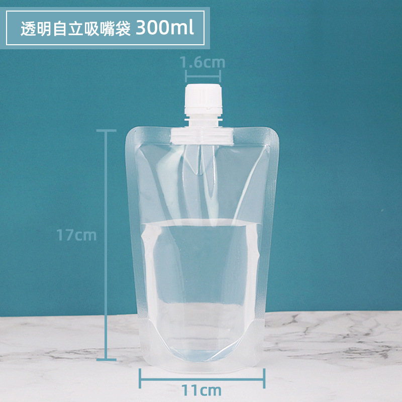 Bolsa de aspiración transparente autoportante jugo de fruta de grado alimenticio leche de soja bolsa de embalaje líquido bolsa de agua bolsa de concierto bolsa de embalaje para llevar