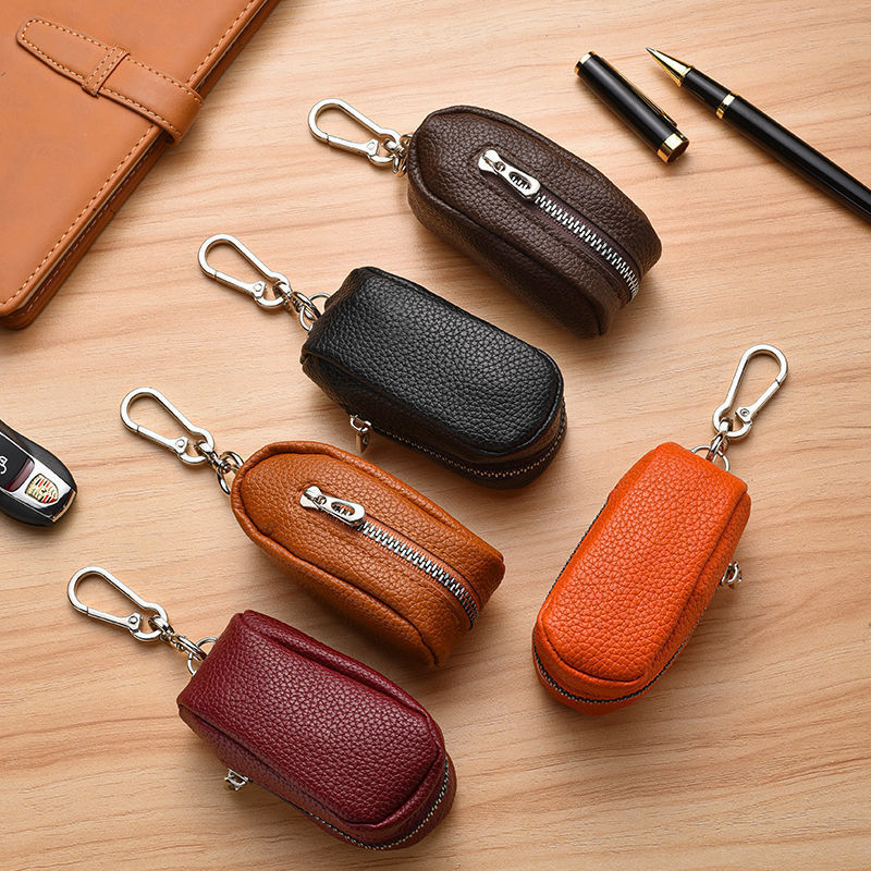 New Leather Key Bag Large Capacity Business Multifunctional Car Key Bag Portable Universal Key Bag Waist Hanging Door