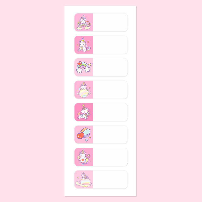 Waterproof name sticker, unicorn