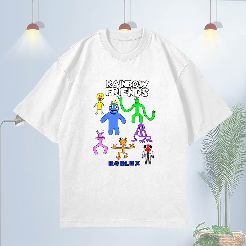 Cotton short-sleeved T-shirt rainbow friend mouth water monster cartoon short-sleeved T-shirt children's children's shirt ROBLOX