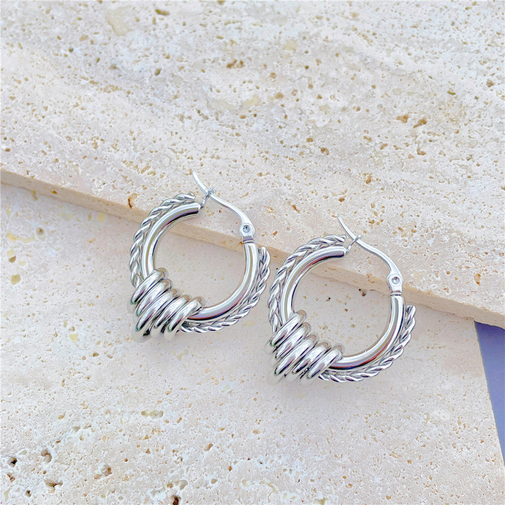 Fashion Geometric Stainless Steel Plating Earrings 1 Pair