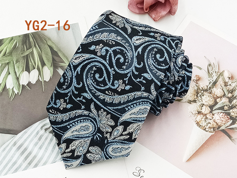 Corbata informal de negocios para hombre, en stock de fábrica, estilo nuevo atado a mano, diseño paisley, jacquard de poliéster y seda, 8 cm
