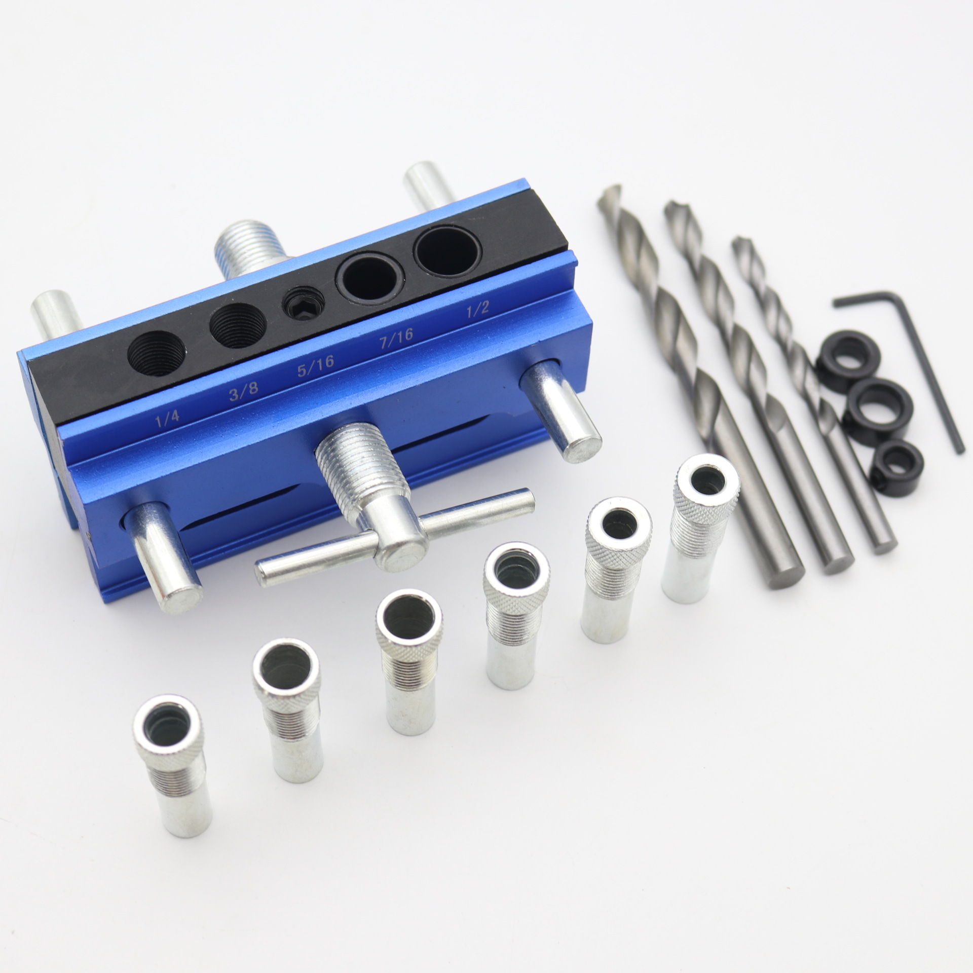 重型木工打孔定位器 木工斜孔定位器 自定心销钉直孔钻头夹具套装