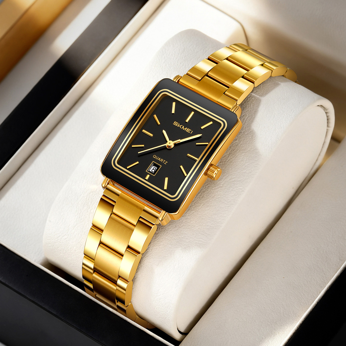 Momento de lujo reloj de moda correa de acero calendario de negocios relojes de cuarzo al por mayor transfronterizos regalo personalizado