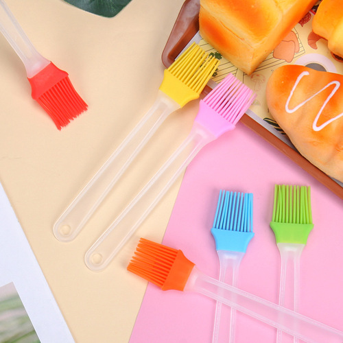 Silicone oil brush small split type non-shedding barbecue seasoning brush high temperature resistant baking oil brush plastic handle barbecue brush