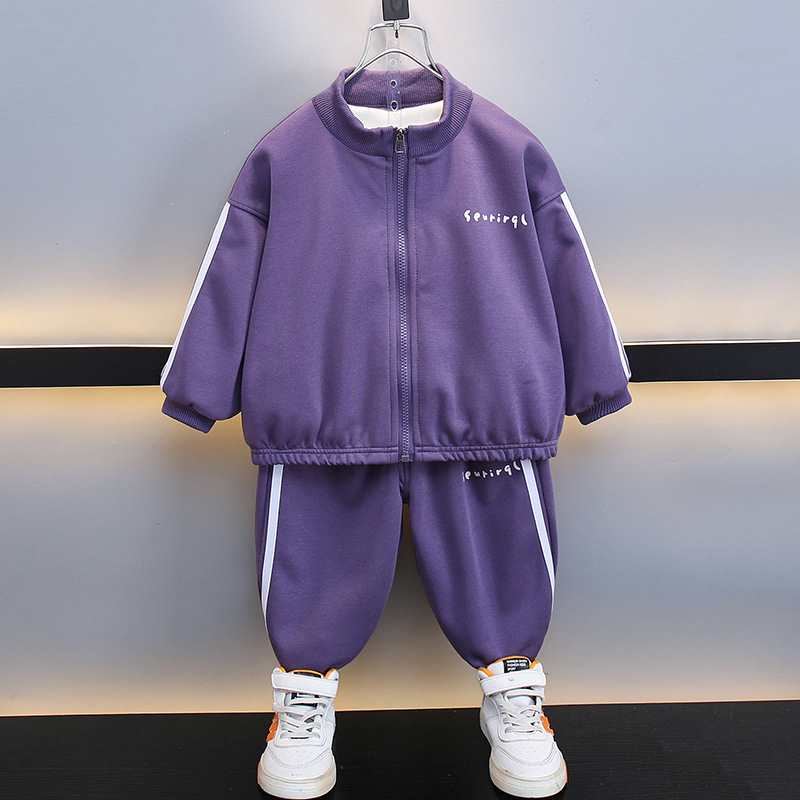 6135 Traje de primavera y otoño para niños 2024 Nueva ropa deportiva de otoño para bebés de estilo occidental Traje de dos piezas coreano para niños