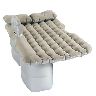 Vehicle-mounted inflatable bed | Car Rear Seat Trunk Sleeping - wave-pattern-flocking-double-pier-gray