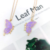 Cross -border new FRIENDSHIP Friendship Butterfly Necklace Simple Friends Dripping Oil Strange Color Butterfly Necklace