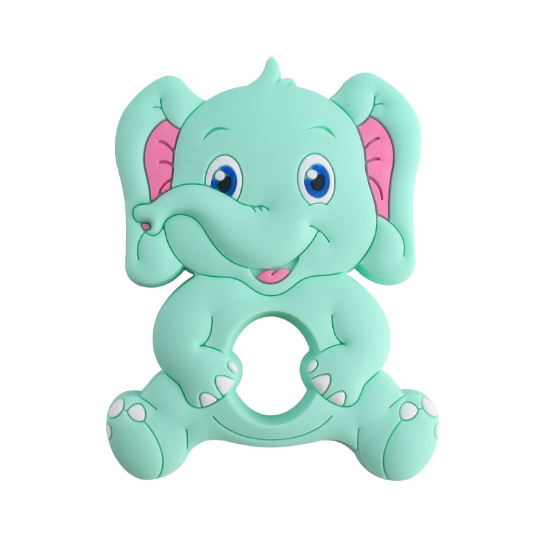 Creativo DIY bebé suministros nueva historieta de silicona elefante juguete teether dientes del bebé moler dientes Shaper