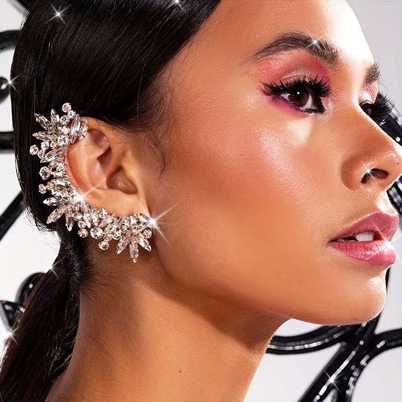 Cross-Border European and American Light Luxury Minimalist Ear Clips with a High-End Feel, Non-Pierced Silver Alloy Women's Jewelry Earrings