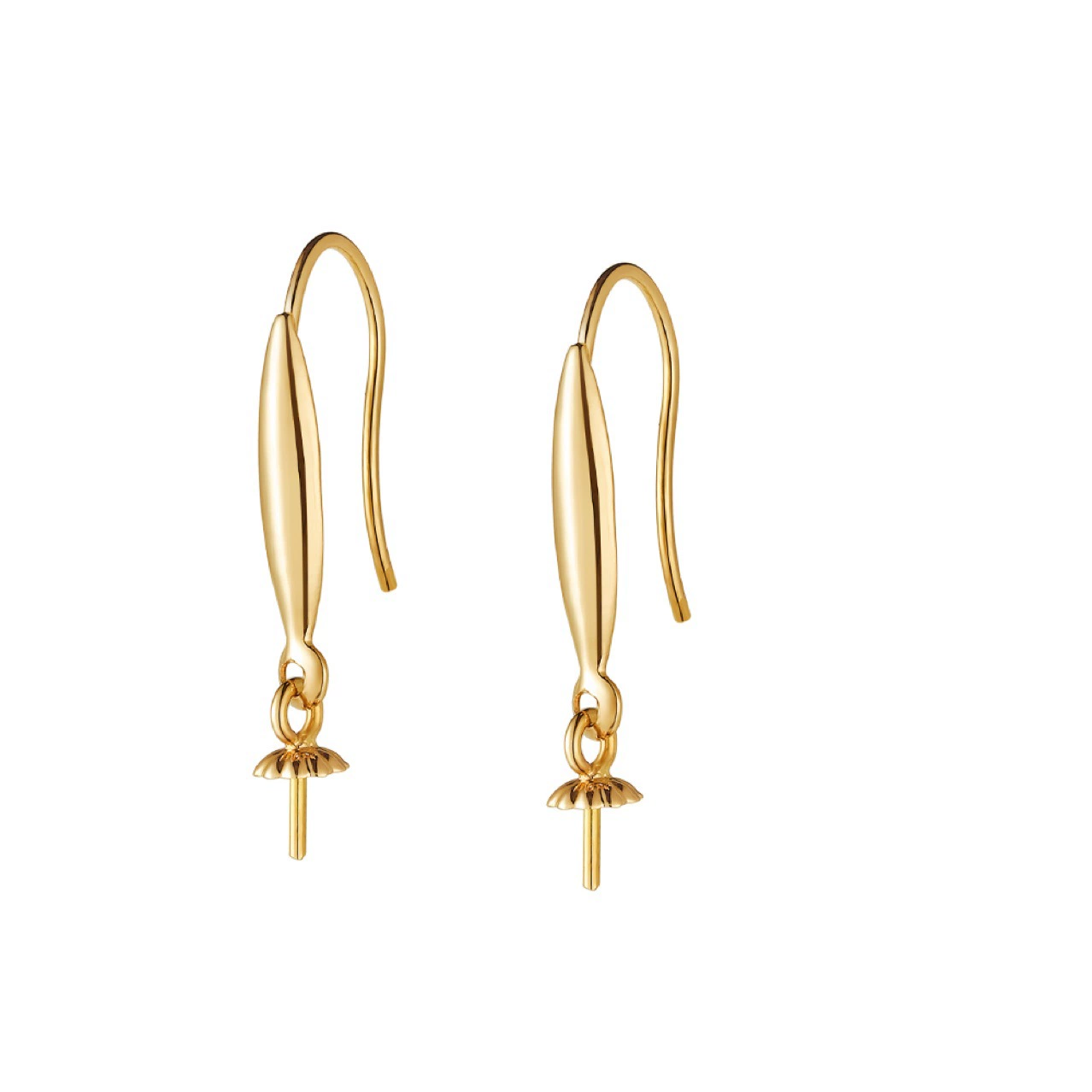 Серьги из чистого золота 18 карат, аксессуары для ушей, серьги AU750 с пластиной из бисера, жемчужный пустой держатель, золотые украшения, ювелирные изделия своими руками