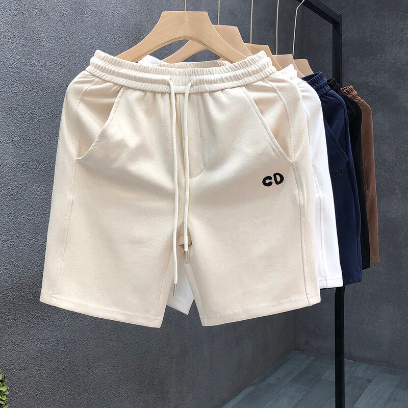 2024 New Men's Popular apricot Shorts Men's Summer Trendy Brand Five-point Pants Summer Sports Leisure Beach Pants Trendy