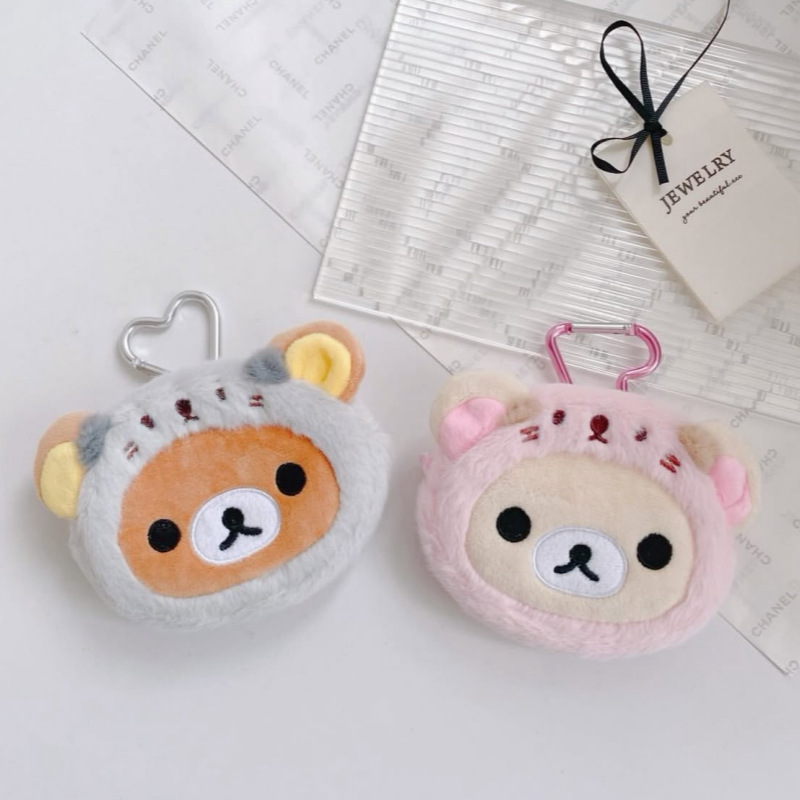 Japanese-style cartoon cute embroidered coin purse, portable earphone case, mini storage bag, backpack accessory