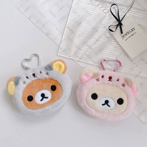 Japanese-style cartoon cute embroidered coin purse, portable earphone case, mini storage bag, backpack accessory