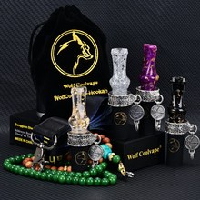 WOLF COOLVAPE 水烟烟嘴金箔树脂质地高端私人石木链挂绳酒吧吸嘴