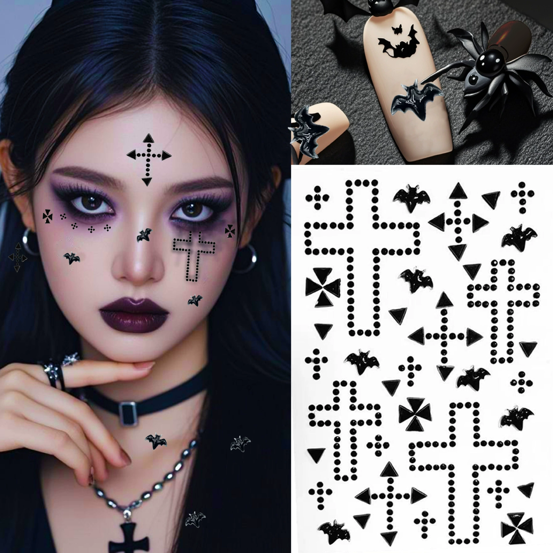 Праздничный Хэллоуин макияж кос stickers с алмазами, поддельные шрамы, татуировки на концерте, наклейки на лицо, аксессуары, горная корень сломанные алмазы, кровь и слезы алмазы