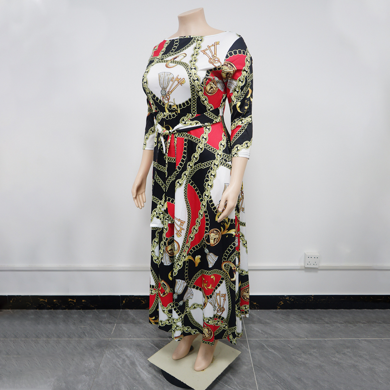 504g Weight Maxi Long Dress Dress Length Type 3/4 Length Sleeve Sleeve Length Regular Dress Dresses Type Regular Sleeve Sleeve Type Spandex, Polyester Fabric Type Medium High Waist Waist Line Tea Party, Street Occasion Round Neck Neckline Regular Fit Fit Type Printing Pattern Spring, Autumn, Autumn&Winter Season Women's Gender Printing Design Retro Style Wholesale Women's Retro Printing Printing Tea Party Street Round Neck 3/4 Length Sleeve Regular Dress 2