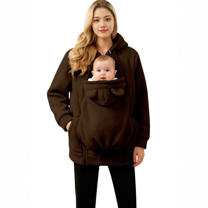 Women's fleece-lined zip-up 2-in-1 baby jacket, maternity winter sweatshirt, top, and outerwear – a popular cross-border product Women's fleece-lined zip-up 2-in-1 baby jacket, maternity winter sweatshirt, top, and outerwear – a popular cross-border product