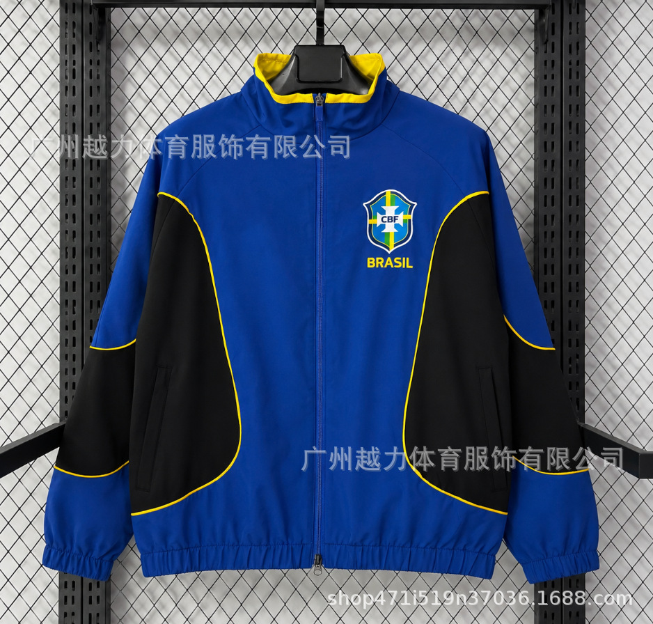 Chaqueta Bordada retro de manga larga y gruesa Manchester United Barcelona Inglaterra Brasil Real Madrid Liverpool image 48
