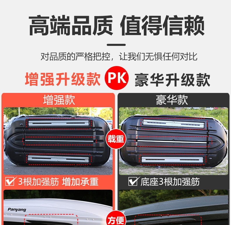 Suitable for genuine car roof luggage boxes, large-capacity SUV roof boxes, universal ultra-thin travel cases