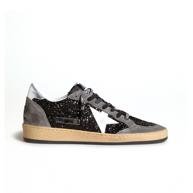 Golden Goose Ball Star Low Glitter Suede White Star