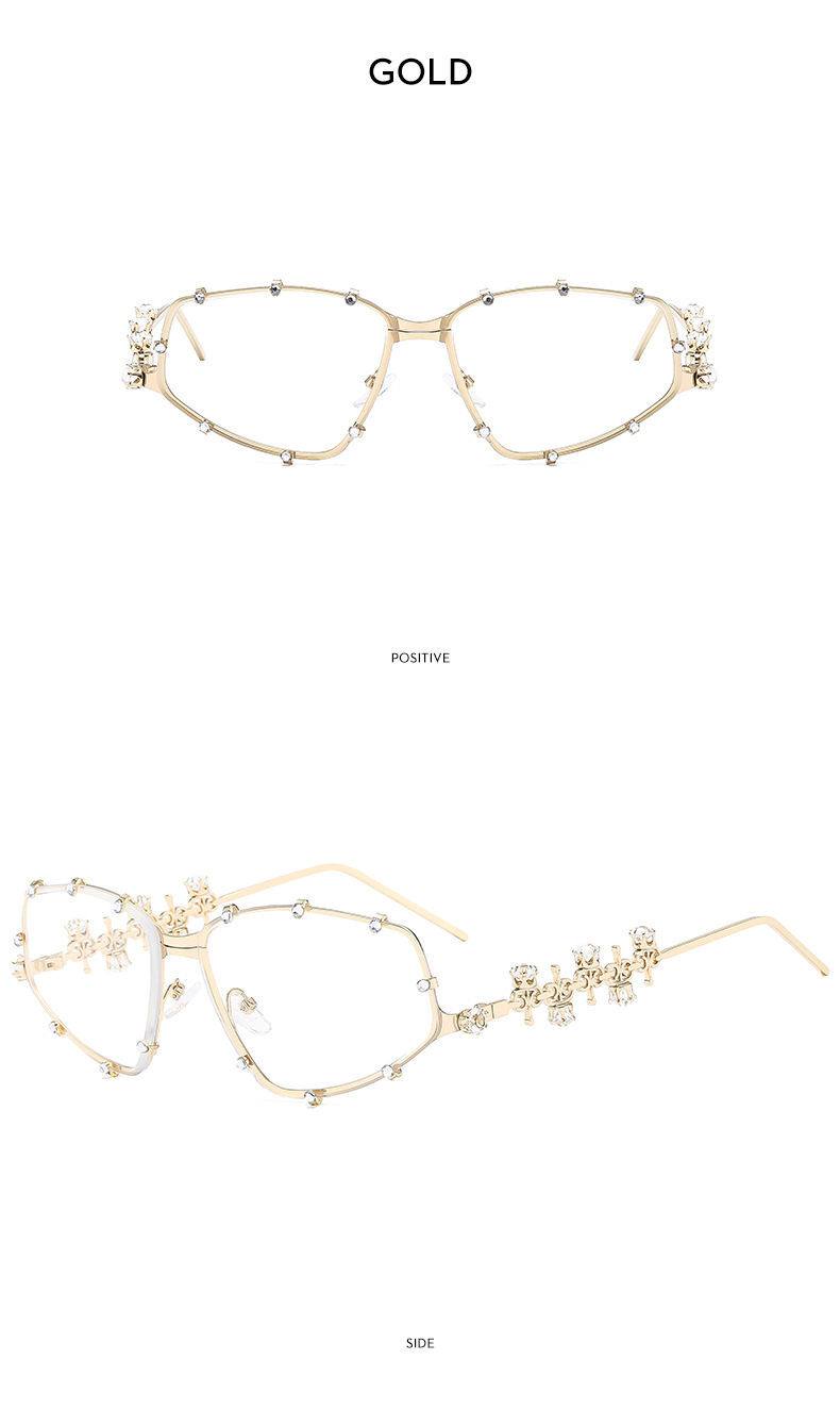 45g Weight Full Frame Glasses Structure Sunglasses, Glasses Classification PC, UV400 Protection Lens Material Special-Shaped Mirror Glasses Style Outdoor, Travel Occasion Solid Color Pattern Unisex Gender Rhinestone Design Streetwear Style Streetwear Solid Color PC UV400 Protection Special-Shaped Mirror Rhinestone Full Frame Women's Sunglasses 17
