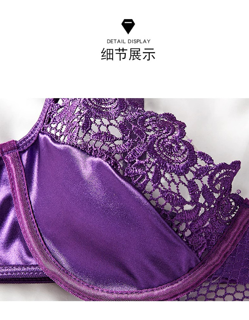 Purple Lace Underwire Jumpsuit Lingerie Set with Garters, Thong, Gloves and Stockings — detail image 16