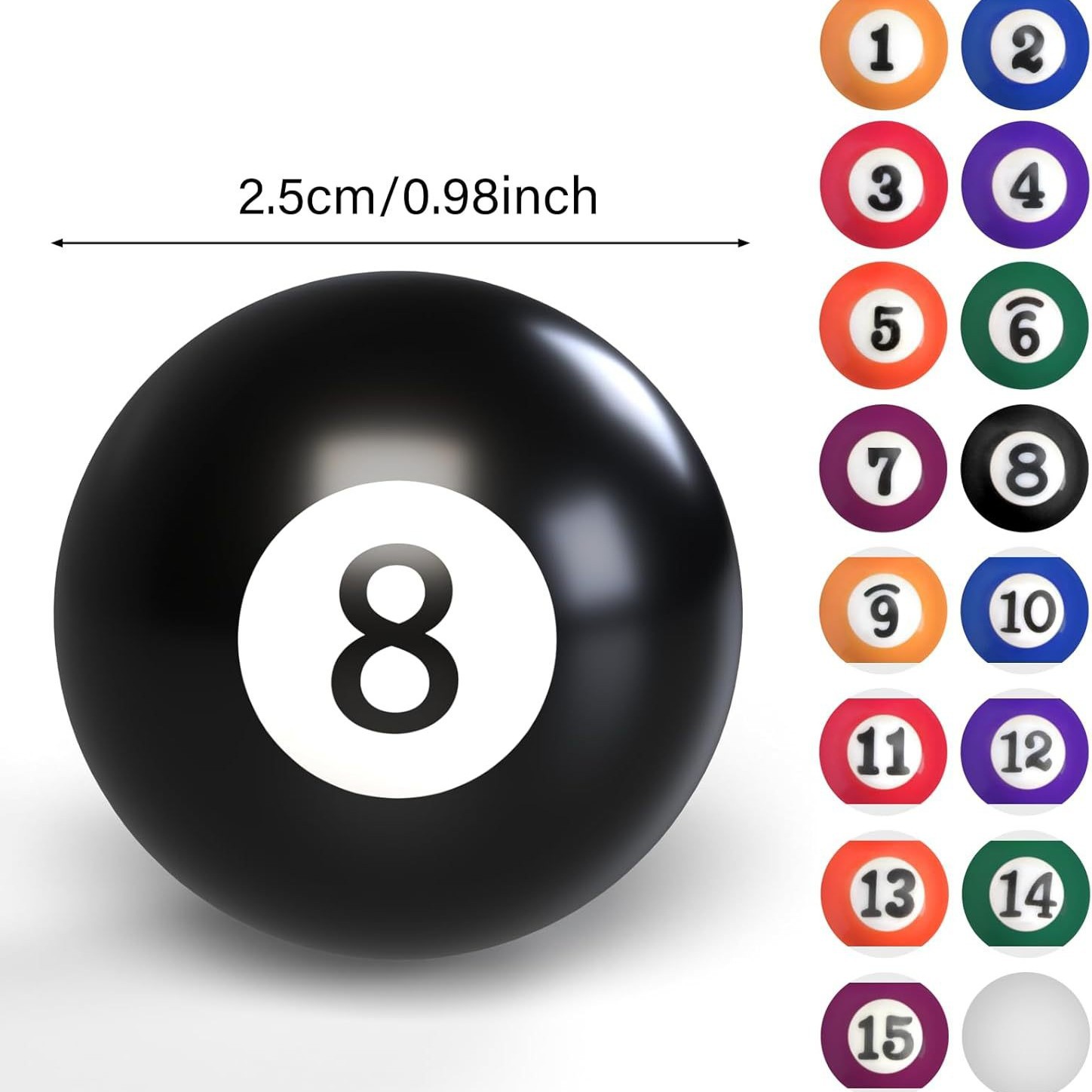 Mini Billiard Balls Set 16 piezas de billar 25/32mm resina mini juego de billar
