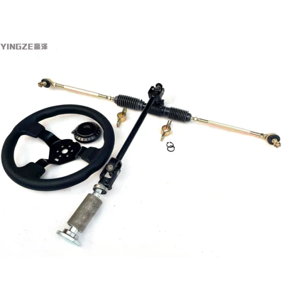 Machine Steering Wheel Pull – Motorcycle frame - 42cm-steering-machine-complete-set-with-steering-wheel