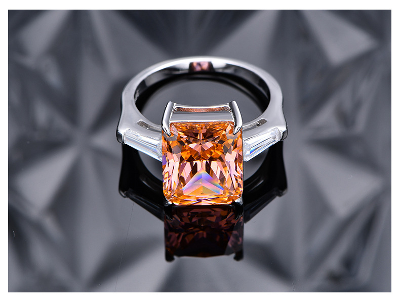 Fashion Geometric Sterling Silver Inlay Zircon Rings 1 Piece