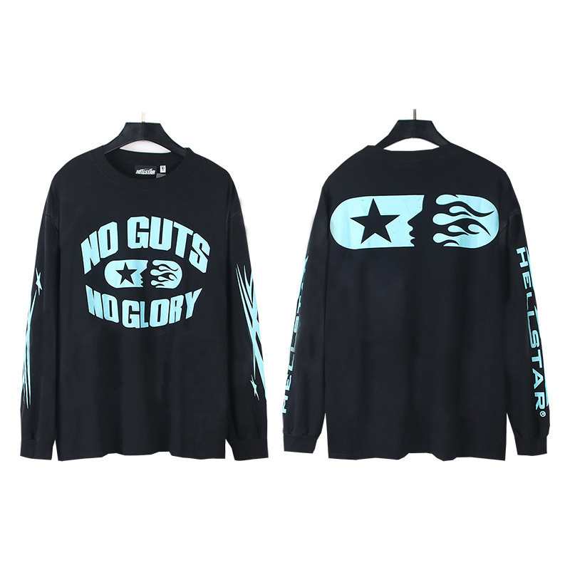 地獄星アメリカ長袖tシャツ男性ins街頭ファッションブランド上着秋冬ゆるいカジュアル綿シャツ|undefined