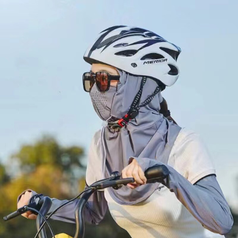 Sunscreen Hat Integrated Men's and Women's Face Neck Protection Pullover Cap Cycling Sun Hat Breathable Ice Silk Night Hat