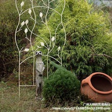 外贸出口铁艺螺旋小鸟屏风爬藤架铁线莲花架园艺支架庭院花园装饰