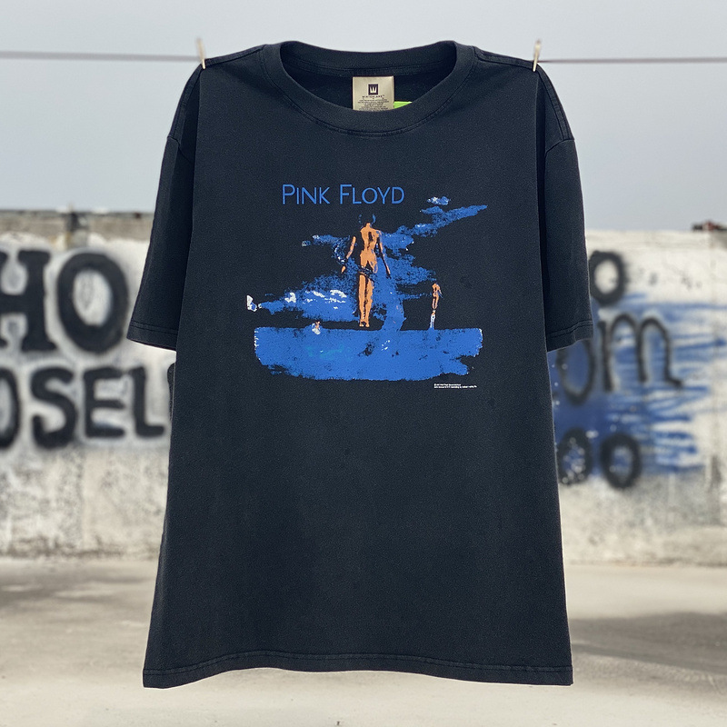 vintage vintage distressed wash water short sleeve Pink Floyd Pink Floyd band Sea King limited T-shirt